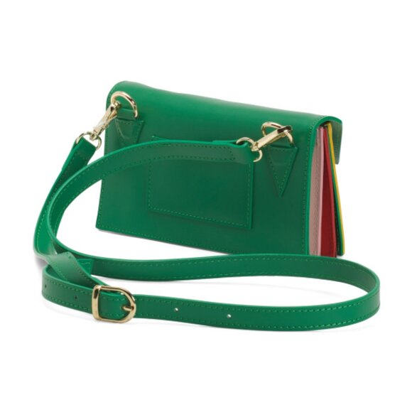 ISADORA Made In Italy Leather Geo Small Crossbody - Picture 4 of 5